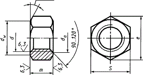 Гайки  ГОСТ 15526-70 шестигранные класса точности С 